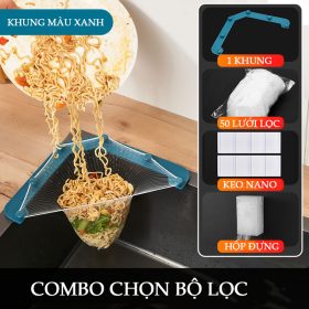 Combo giá khay lưới lọc thức ăn thừa bồn rửa chén bát