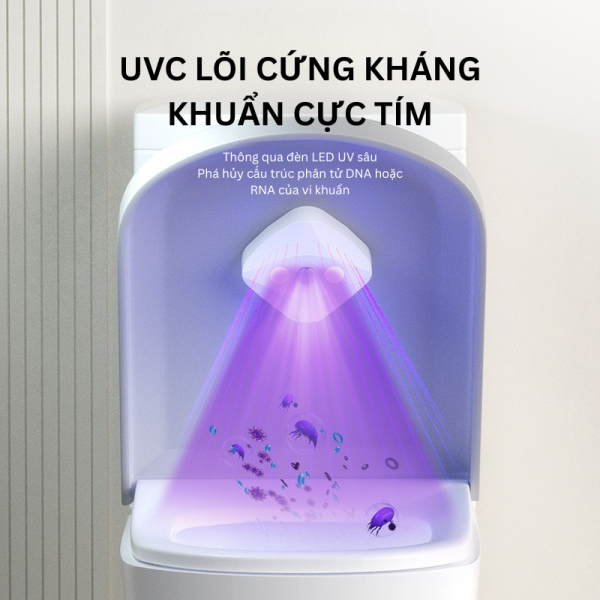 Máy khử trùng bồn cầu bốn đèn tia UV chạy bằng pin sạc dùng 3 tháng 1 lần (kèm 4 viên hương liệu) - Hình ảnh 6