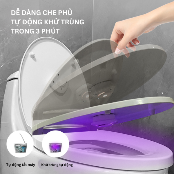 Máy khử trùng bồn cầu bốn đèn tia UV chạy bằng pin sạc dùng 3 tháng 1 lần (kèm 4 viên hương liệu) - Hình ảnh 4