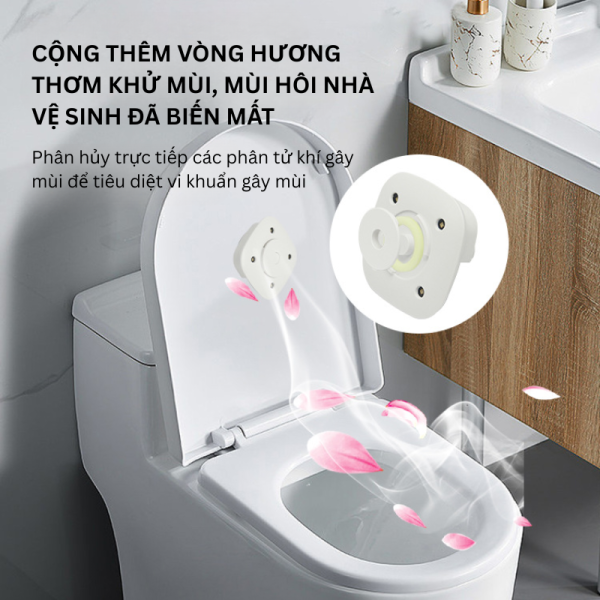 Máy khử trùng bồn cầu bốn đèn tia UV chạy bằng pin sạc dùng 3 tháng 1 lần (kèm 4 viên hương liệu) - Hình ảnh 5